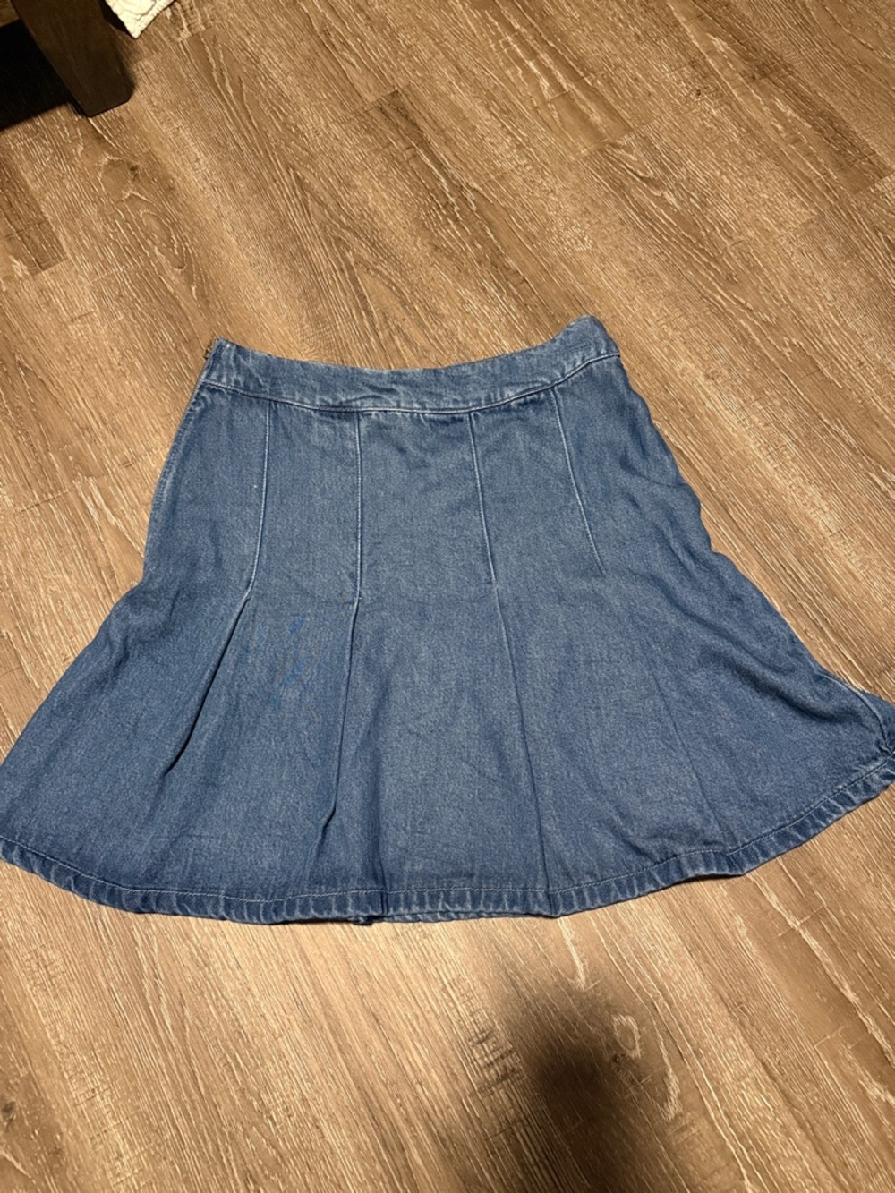 YOUNG FABULOUS AND BROKE YFB PLEATED BLUE DENIM JEAN SKIRT MEDIUM